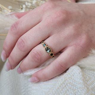 Oval Teal Ombre Ring