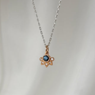 Round Teal Montana Sapphire Pendant