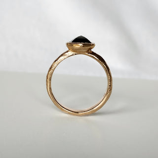 Aureole Hexagon Black Diamond Ring