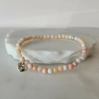 Pink Coral Stretchy Lucky Stone Bracelet