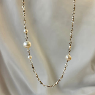 Long Thai Silver And Pearl Necklace