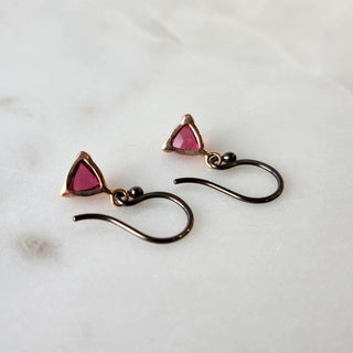 Pink Tourmaline Dangle Earrings