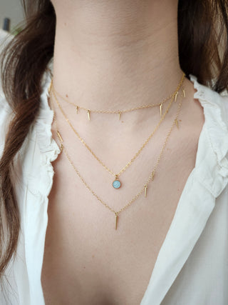 14K Petite Gold-Filled Gemstone Necklace