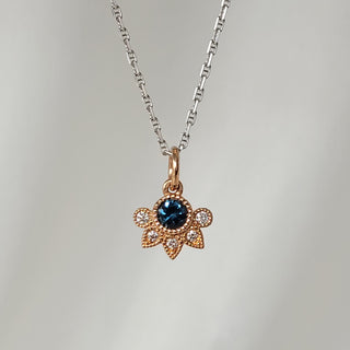Round Teal Montana Sapphire Pendant