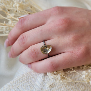 Golden Rutilated Quartz Statement Ring