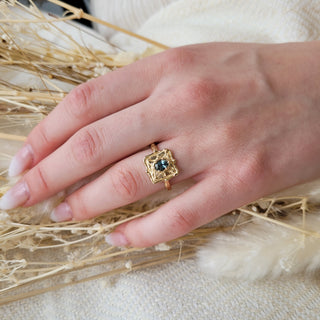 Ancient Star Teal Sapphire Ring
