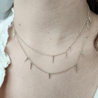 Sterling Silver Point Scatter Necklace