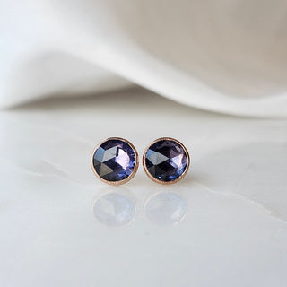 Round Lavender Sapphire Juicy Studs