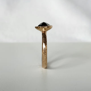 Aureole Hexagon Black Diamond Ring