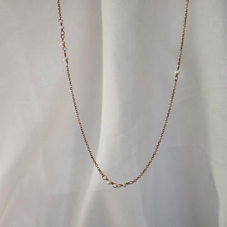 Rose Gold Long Multi-Pearl Necklace