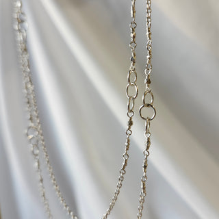 Sterling Silver Three Circle Long Layering Chain