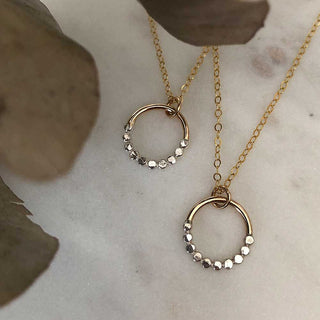 Prism Mixed Metal Circle Necklace
