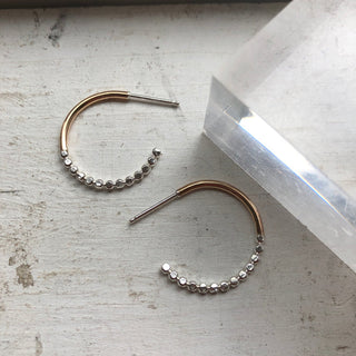 Prism Mixed Metal Hoop Earring Small
