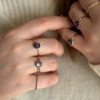 14K Gold-Filled Purple Star Sapphire Stacking Ring