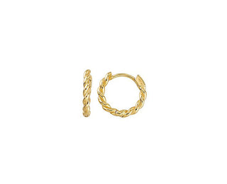 13MM Twisted Yellow Gold Hoops