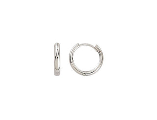 14MM White Gold Huggies