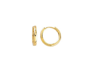 14MM Yellow Gold Huggies