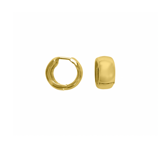 Wide Yellow Gold Huggies