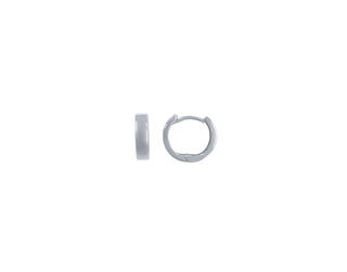 13MM White Gold Huggies