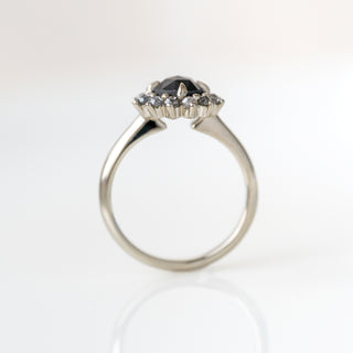 Black Rose Cut Diamond Halo Ring