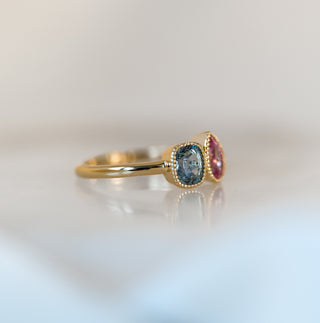 Toi Et Moi Blue and Pink Sapphire Ring