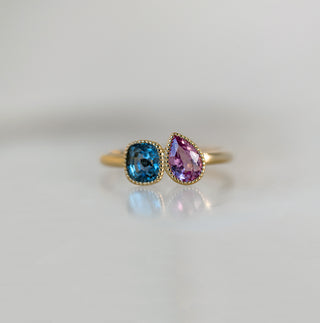 Toi Et Moi Blue and Pink Sapphire Ring