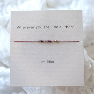 Mai Lin "Wherever You Are..." Tourmaline On Pink Silk