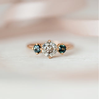 Peppered Teal Trinity Ring