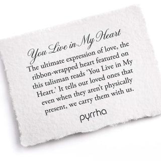 You Live in My Heart 14K Gold on Silver Talisman Necklace