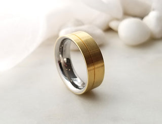 Yellow Gold And Stainless Steel Band