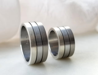 Tri-Tone and Sterling Silver Band