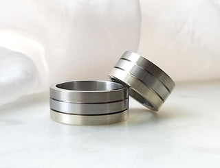 Tri-Tone and Sterling Silver Band