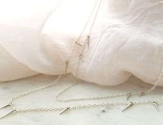 Sterling Silver Point Scatter Necklace