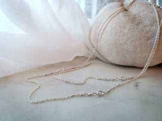 Sterling Silver Three Circle Long Layering Chain