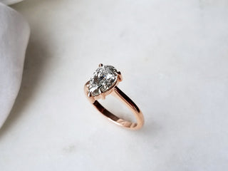 Natural Fancy Gray Pear Shaped Diamond Ring
