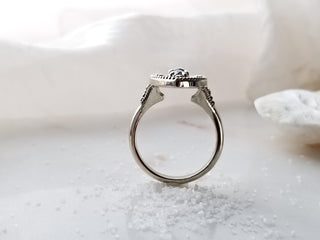Salt & Pepper Rose Cut Diamond Trio Ring