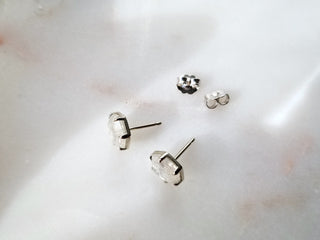 Milky White Diamond Hexagon Studs