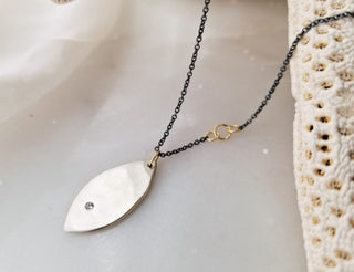 Small Diamond Petal Necklace