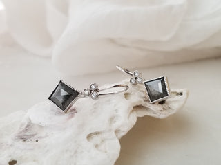 Salt and Pepper Kite Diamond Earrings