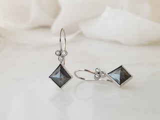 Salt and Pepper Kite Diamond Earrings