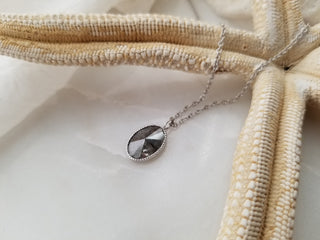 Oval Grey Salt & Pepper Diamond Pendant