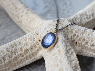 Rose Cut Blue Sapphire Necklace