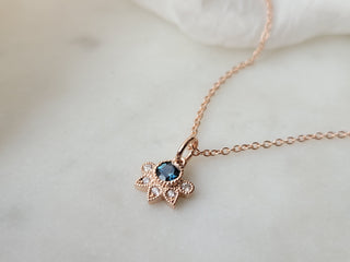 Round Teal Montana Sapphire Pendant