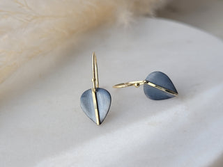 Two Tone Mod Leaf Earrings