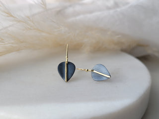 Two Tone Mod Leaf Earrings