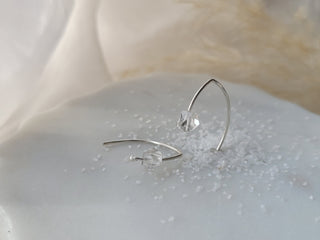 Herkimer Diamond Wishbone Hoop Earrings
