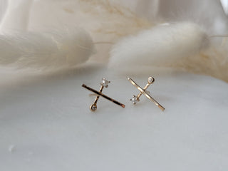 White Diamond and Pearl Jacks Earrings