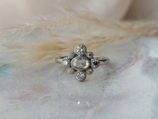 Oval Rose Cut Diamond Ring