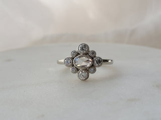 Oval Rose Cut Diamond Ring