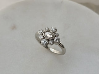 Oval Rose Cut Diamond Ring